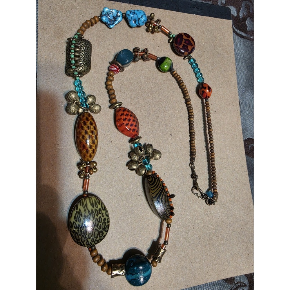 Vintage, Treska Collection, Multi Colored, Faux Stone, Beaded Necklace